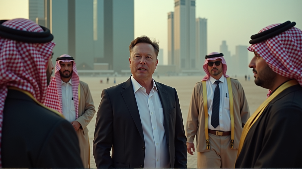 イーロン・マスクの影響力を求めて: 中東でのAI取引阻止