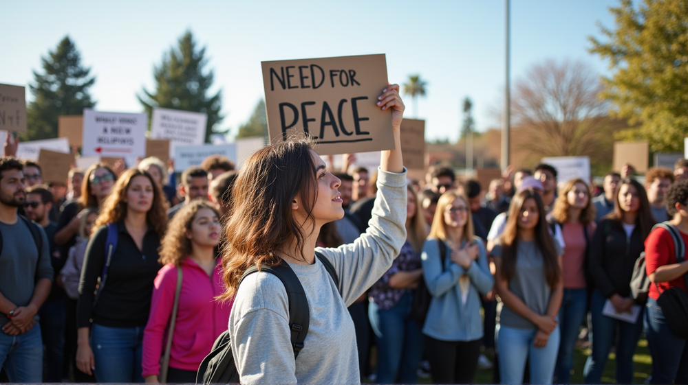 学生の声が響く中東和平計画の展開