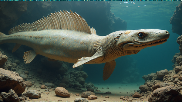 日本で発見された2億2000万年前のイクチオサウルス化石