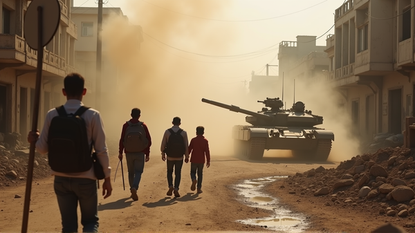イスラエルの戦車がガザに深く進撃：激化する紛争の中、家族が逃亡を余儀なくされる