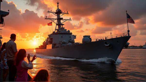 USSマクフォール、中東に向けて出航し緊張が高まる